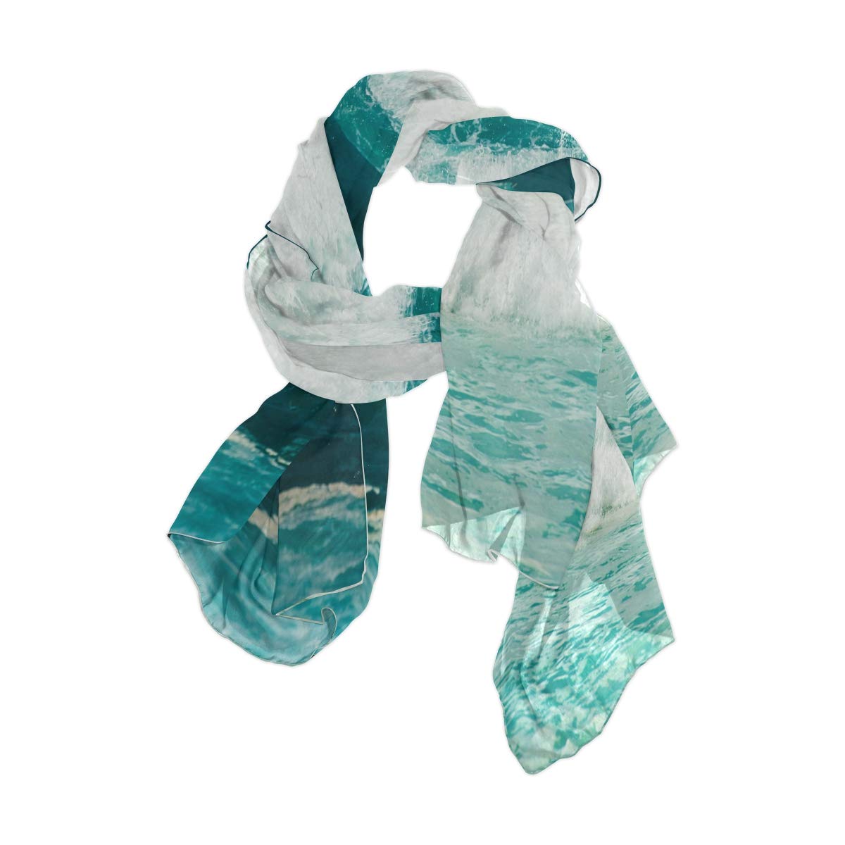 Use7 Blue Sea Ocean Wave Long Scarf Shawl Wrap