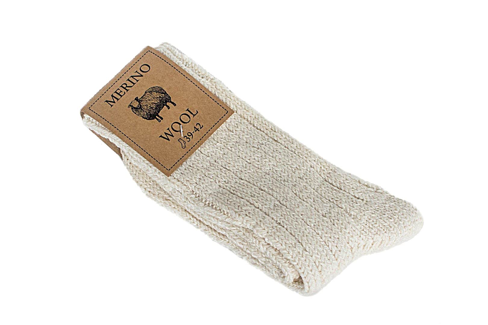 Robert's Rugs Merino Socks, 100% Merino Wool, Soft and Warm and Thick, Women Socks!!! (39-42, White)