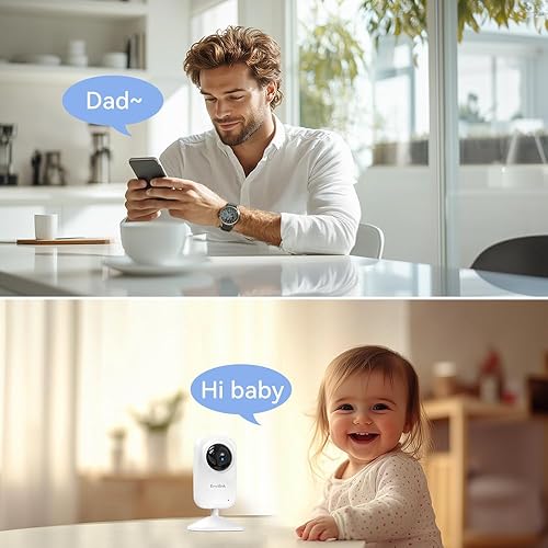 Miniatura 6 de Monitor de bebé con cámara y audio, monitor de video para bebé, visión nocturna WiFi, pantalla LCD de 2.8 pulgadas, cámara para bebé, alarma de modo