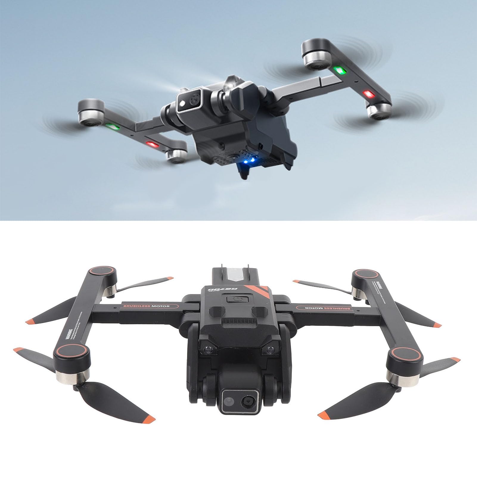 Asixxsix GPS-Drohne mit EIS 4K-Kamera, RC-Quadcopter mit Bürstenlosem Motor, Automatische Rückkehr, HD-Bildübertragung, Dual-Kamera-Umschaltung mit LCD-Bild (2 Batterie)