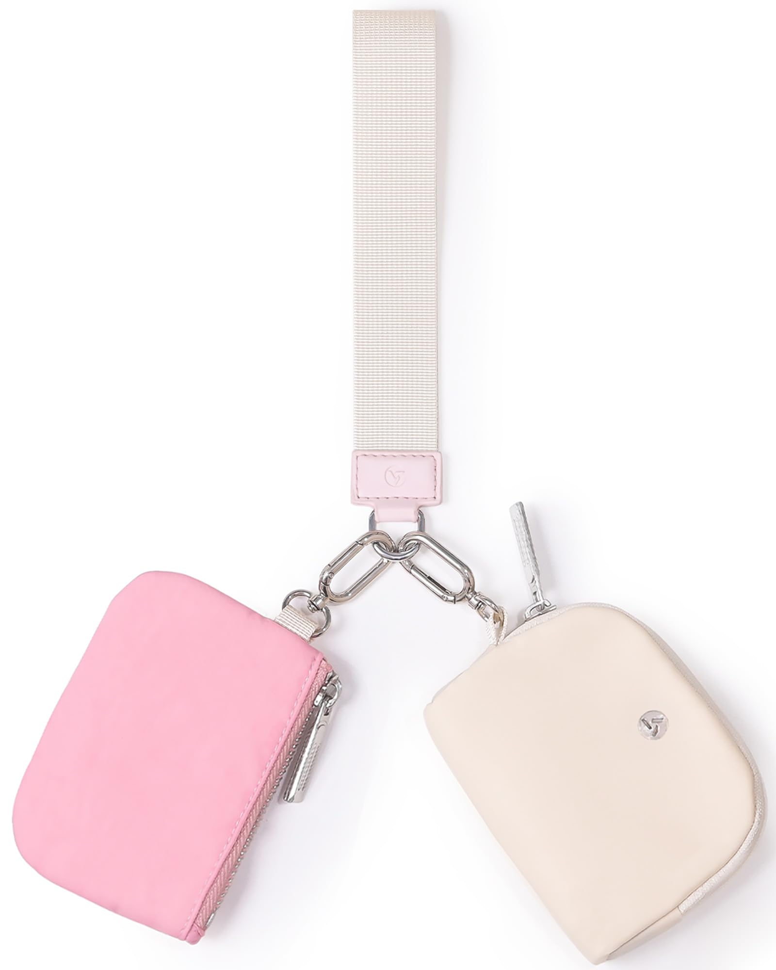 Dual Pouch Wristlet Wallets for Women, Mini Zip Around Wristlet Wallet, Double Pocket Wrist Wallet Portable Coin Purse Zipper, Gift for Women Mom Girl Friend Sister Her Wife Daughter Girlfriend