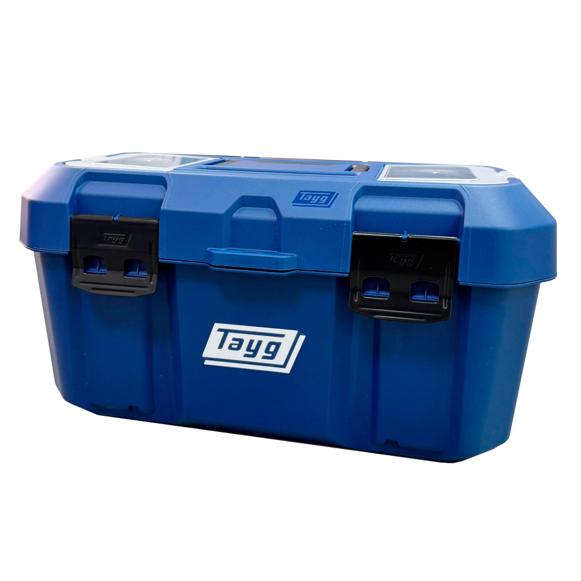 Tayg Caja Herramientas 46 Azul - Estuche y Bandeja Interior Extraíbles, Cierres Metálicos en Acero, Tapa con cajones, Soporta hasta 120 kg, Caja Herramientas Vacia Polipropileno, 500 x 279 x 254 mm