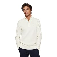 Polo Club Maglione Beige Uomo con Mezza Cerniera - Logo Ricamato