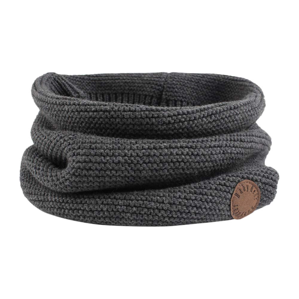 XIAOHAWANG Knitted Baby Boys Girls Scarf Warm Autumn Winter Toddler Scarves Cotton Kids Neck Warmer (Dark Gray)