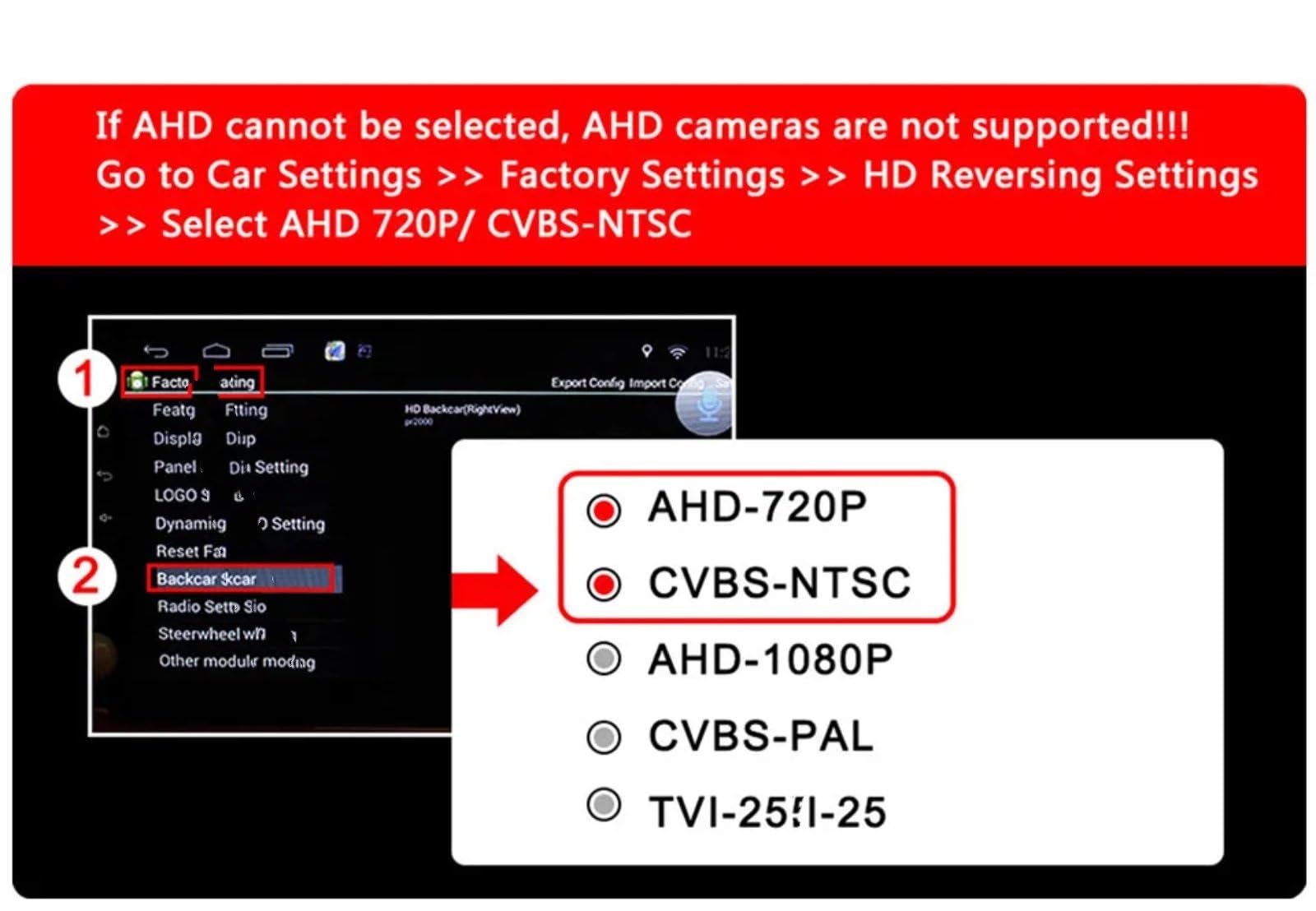 Cámara Marcha Atrás Cuatro Controles AHD CVBS 1080P Visión Trasera Delantera Lateral Nocturna Kit Guía Estacionamiento Cámara Visión Trasera(4 Controls 1080P)