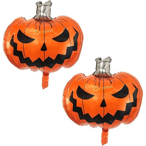 Pumpkin Balloons Halloween Pumpkin Decorations Jumbo Scary Pumpkin Foil Balloons for Halloween Party Decorations 2pcs
