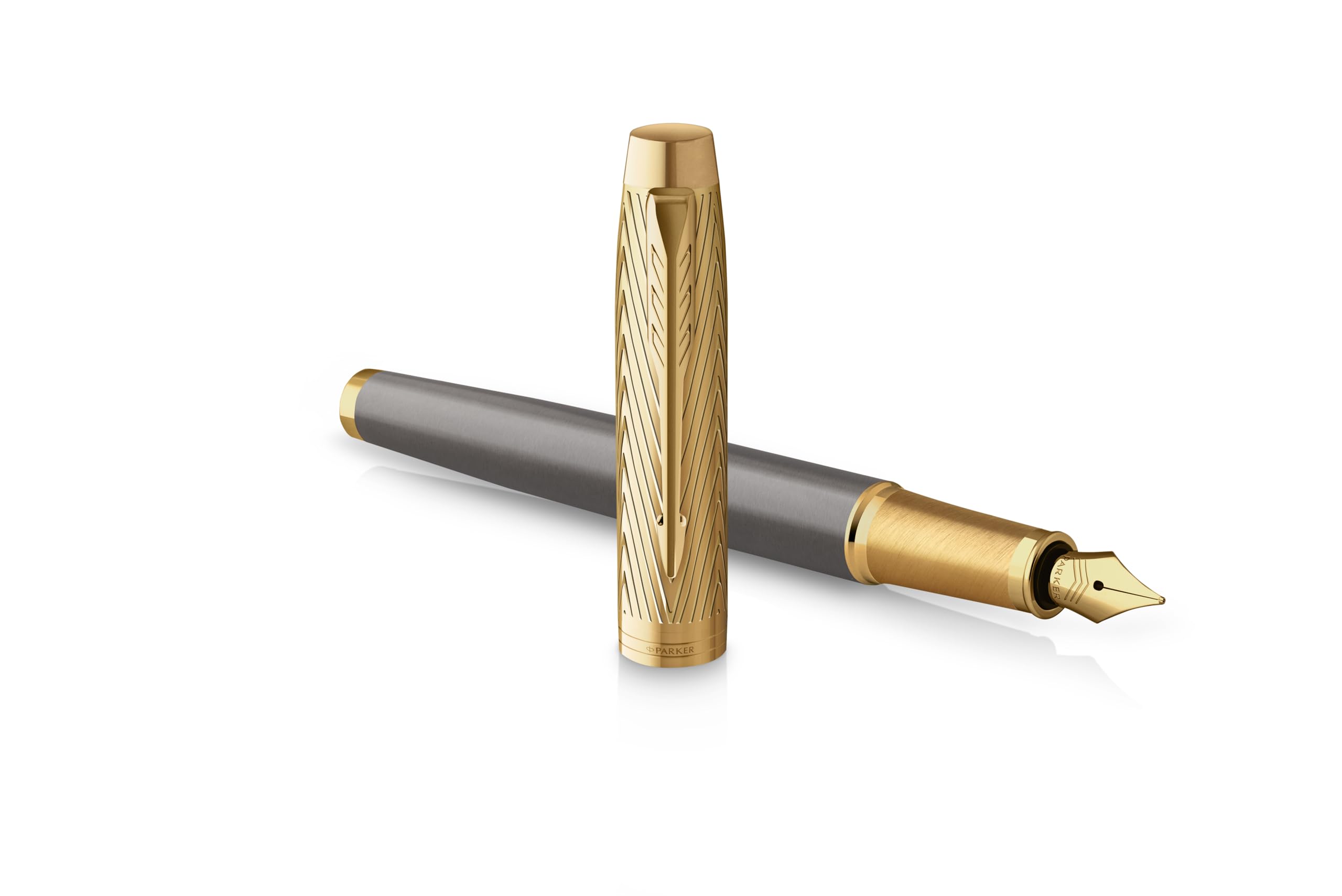 Parker IM Premium Prestige - Penna stilografica con pennino F, colore: Grigio