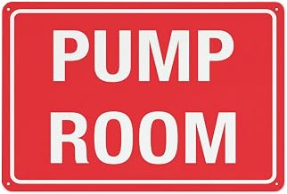 Pump Room Sign - 8"x12" Reflective Aluminum, Identification Sign for Facility Basement Industrial Area, Weather Resistant Easy Mount