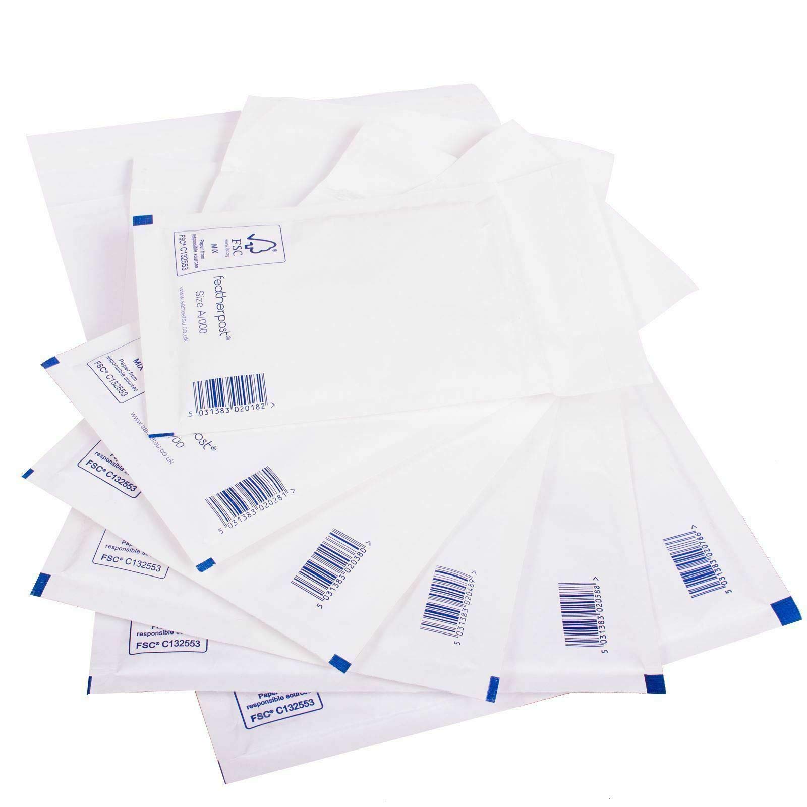Featherpost Padded Bubble Envelope Mailer White Internal Dimension 110mm x 165mm (Size A/000, 50)
