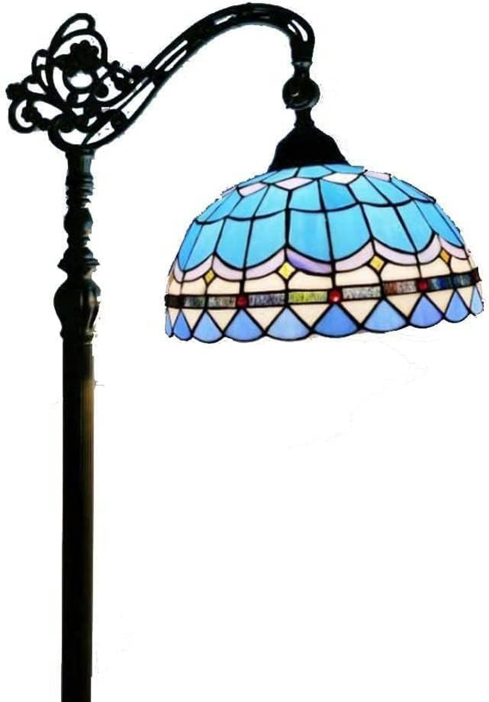 IUokLU Tiffany Floor Lamp 12 Inch Bedside Lamp Form Vintage Floor Uplighter in Decorative Stained Glass Creative Live