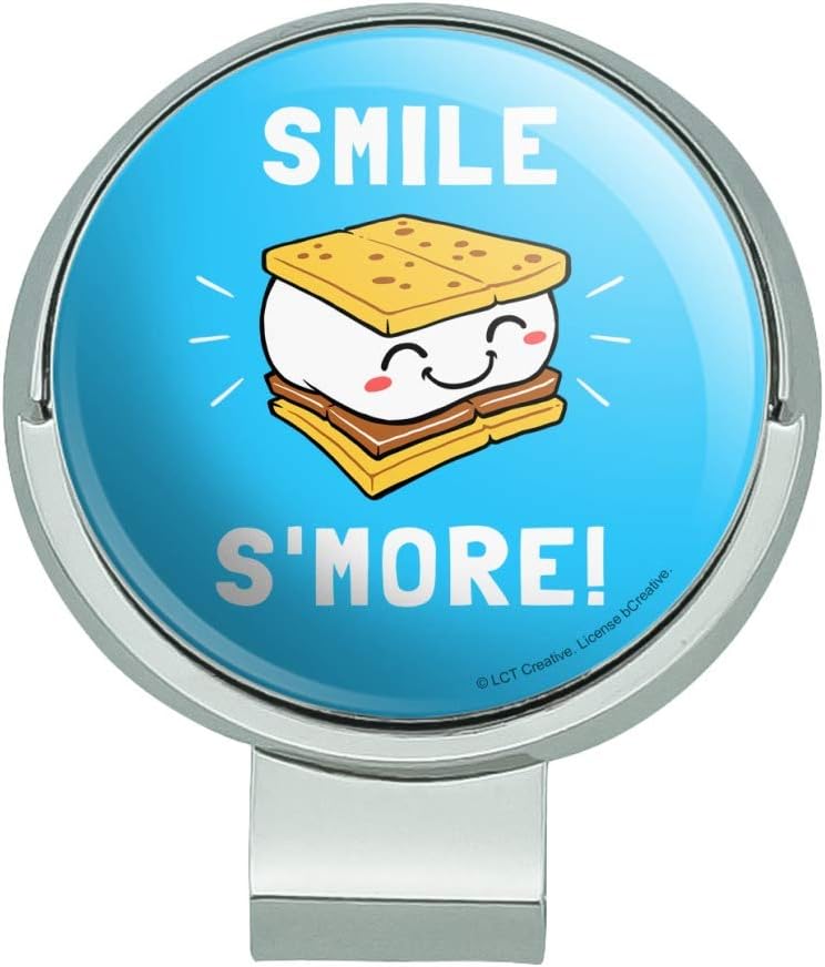 Smile S'More Funny Humor Golf Hat Clip with Magnetic Ball Marker