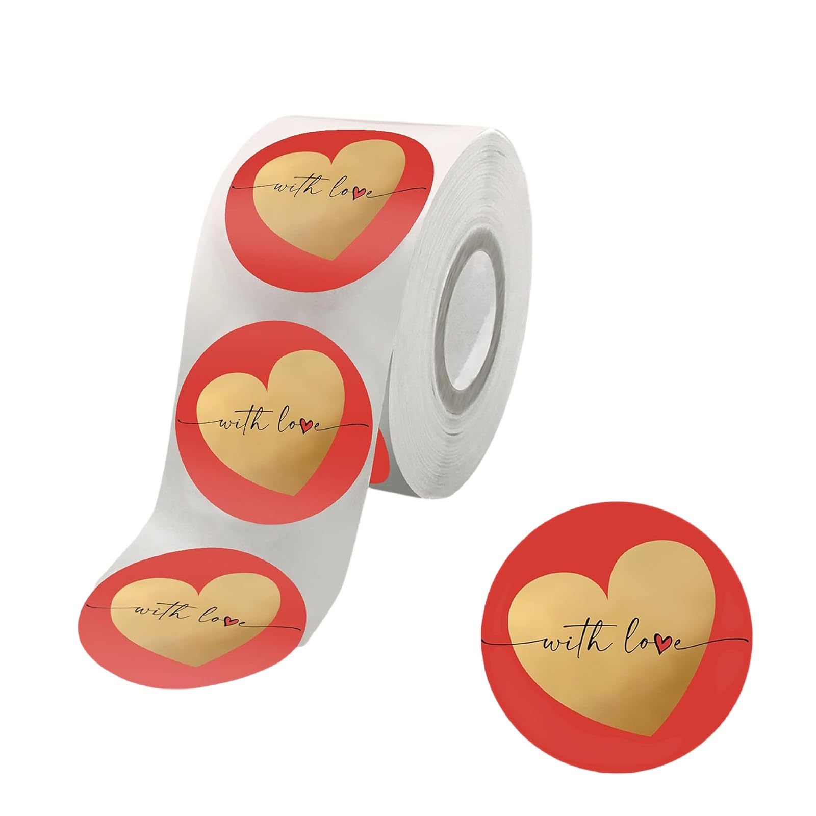 Yhplxyuus 500Counts Valentines Day Sticker Love Heart Sticker for Valentines Card Letter Envelope Self-Adhesive Wrapping Labels Day