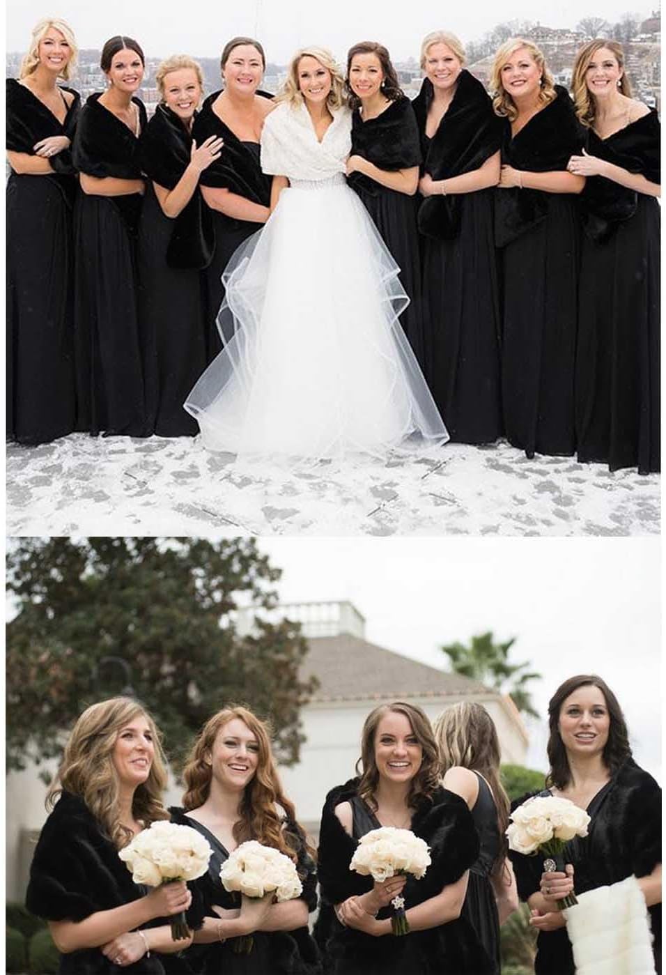 Women's Faux Fur Shawl Wedding Wrap Bridal Stole Scarf Cape for Bride and Bridesmaids - Image 8