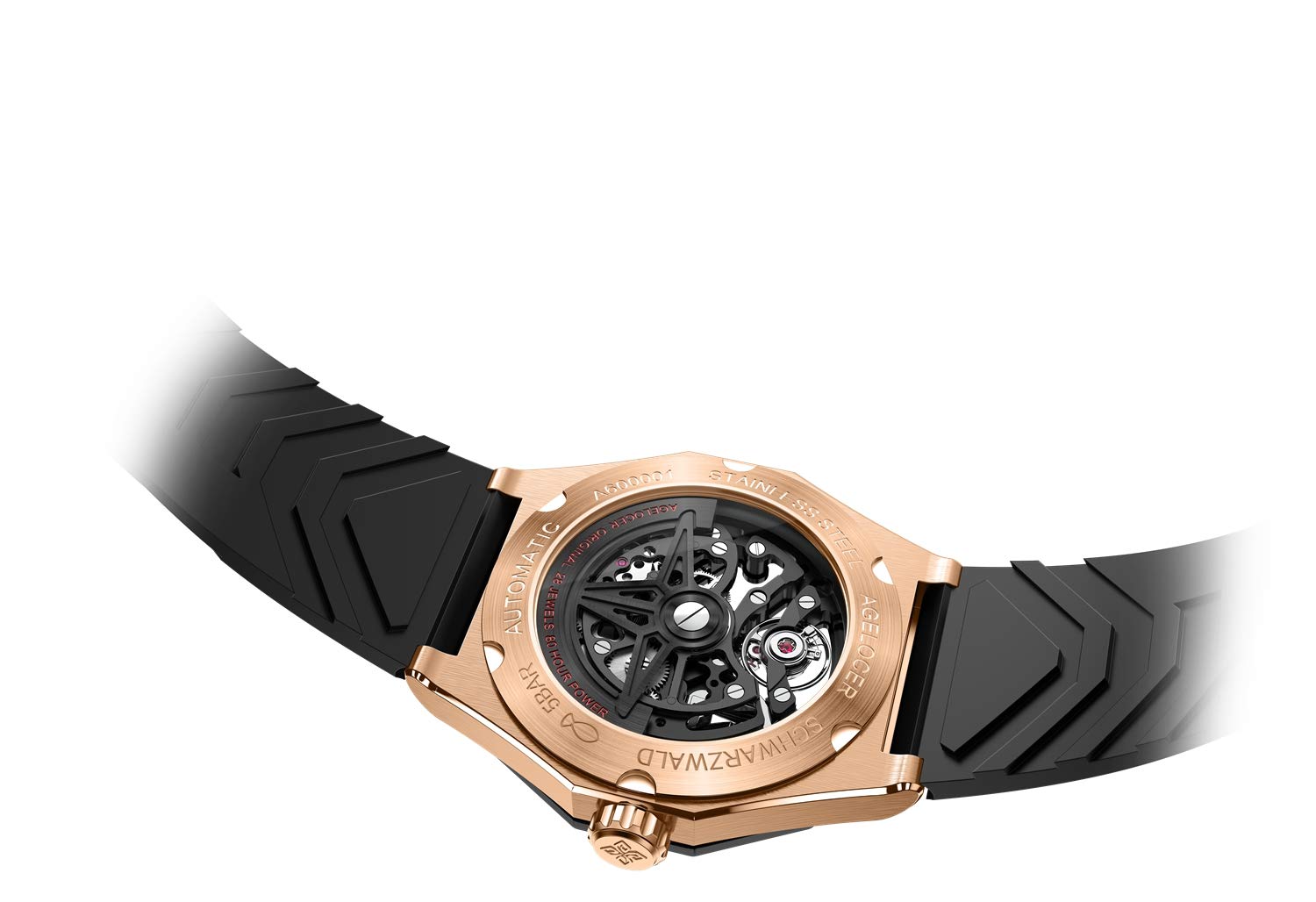 agelocer Herren-Armbanduhr, doppeltes Skelett, automatisch, mechanisch, 41 mm Keramik-Lünette, 80 Stunden Gangreserve, leuchtend, Alligatorarmband/Gummiband, Business-Uhren für Herren, luxuriöses