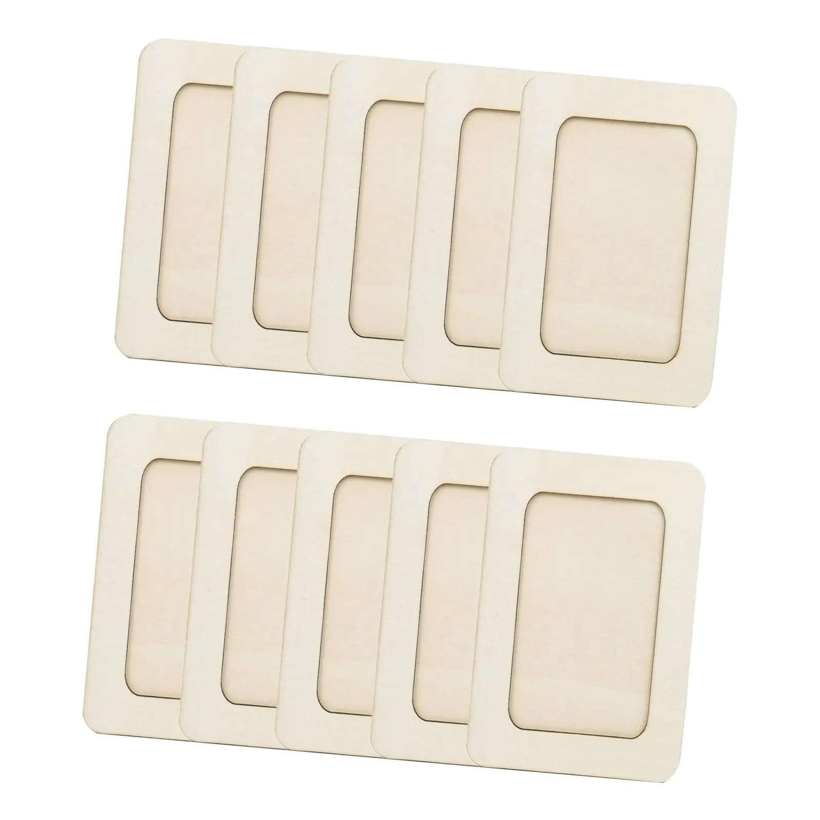 Wooden Picture Frames 10pcs Photo Frames Unfinished Rectangular Standing Frame Craft for DIY Painting Arts Crafts Office Drawing Wedding