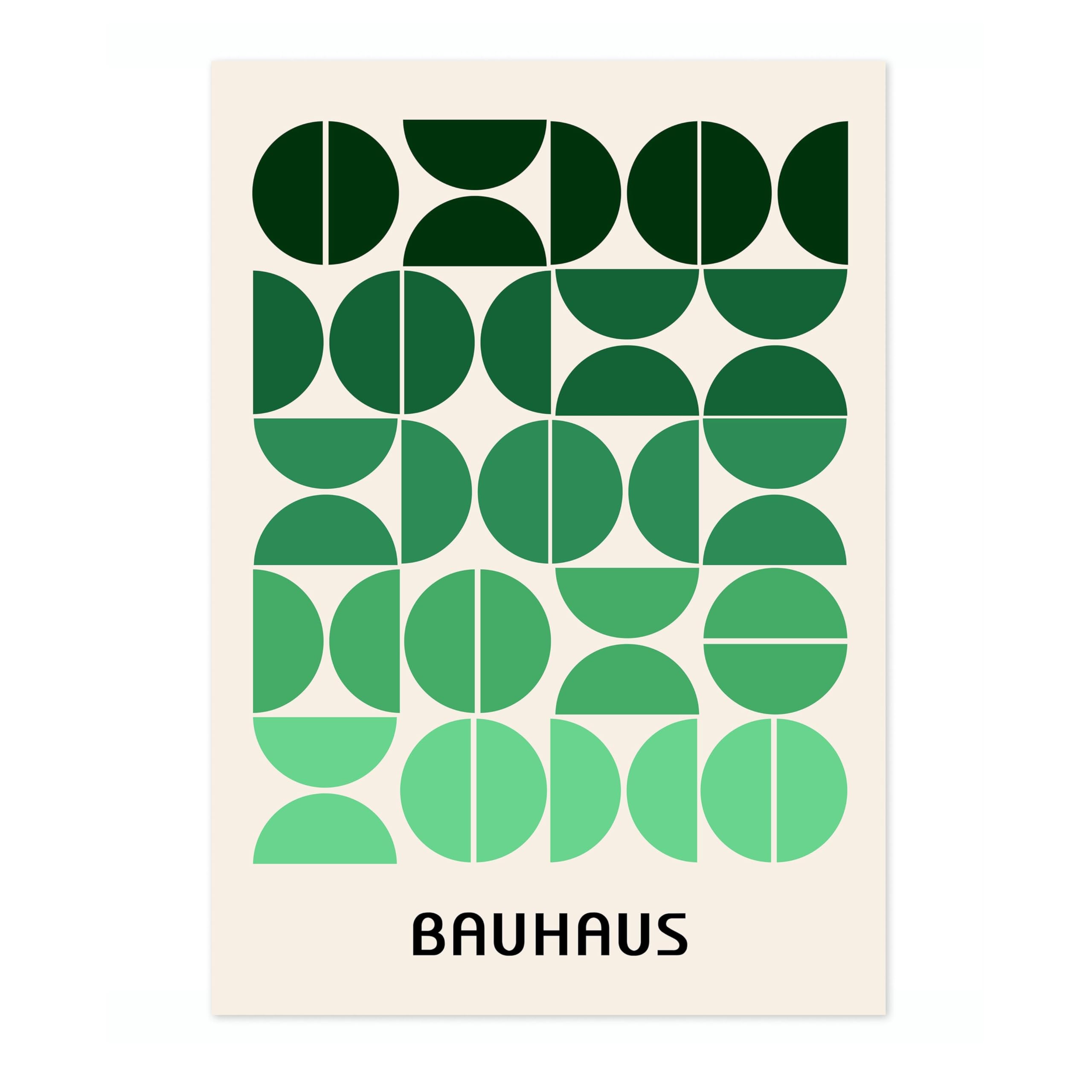 Ombre Green Semi-Circles Bauhaus Poster Mid Century Modern Wall Decor Print, Abstract Geometric Wall Art Boho Abstract Artwork Architecture, Archival Matte, A2 (Print Only) - 59.4x42cm โ image 1