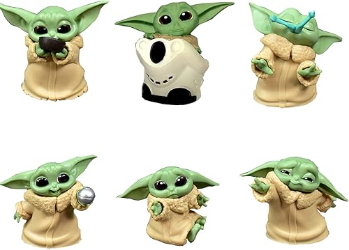 Miniatura 1 de Juego de 6 piezas de adornos para pasteles de Baby Yoda suministros de fiesta de bebé Yoda para decoraciones de cumpleaños de bebé Yoda