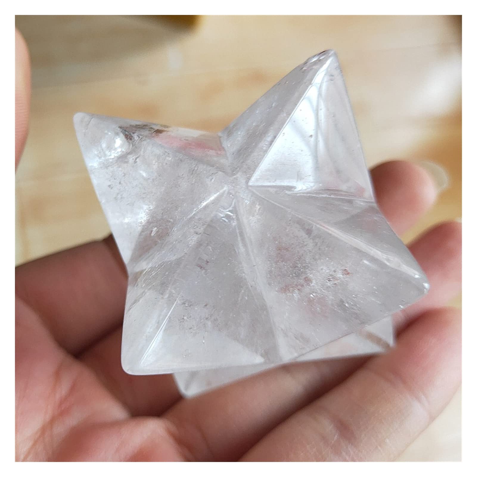5 cm Natürlicher klarer Kristall Merkaba Pendel Kristallsteine ​​Merkaba Sterne Anhänger Schmuck Halskette Mineralien Voller Textur