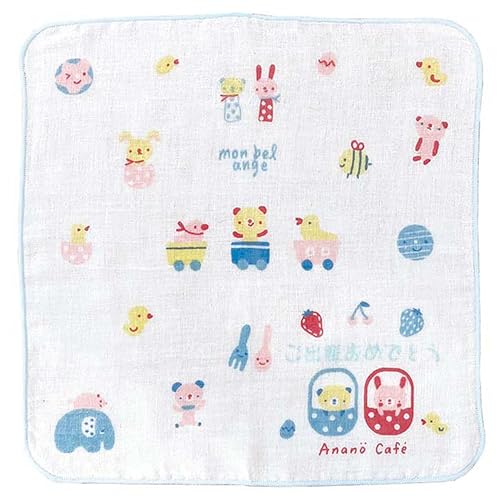 モンスイユ アナノカフェ AC. ベビー ギフトガーゼハンカチ ブルー 55184