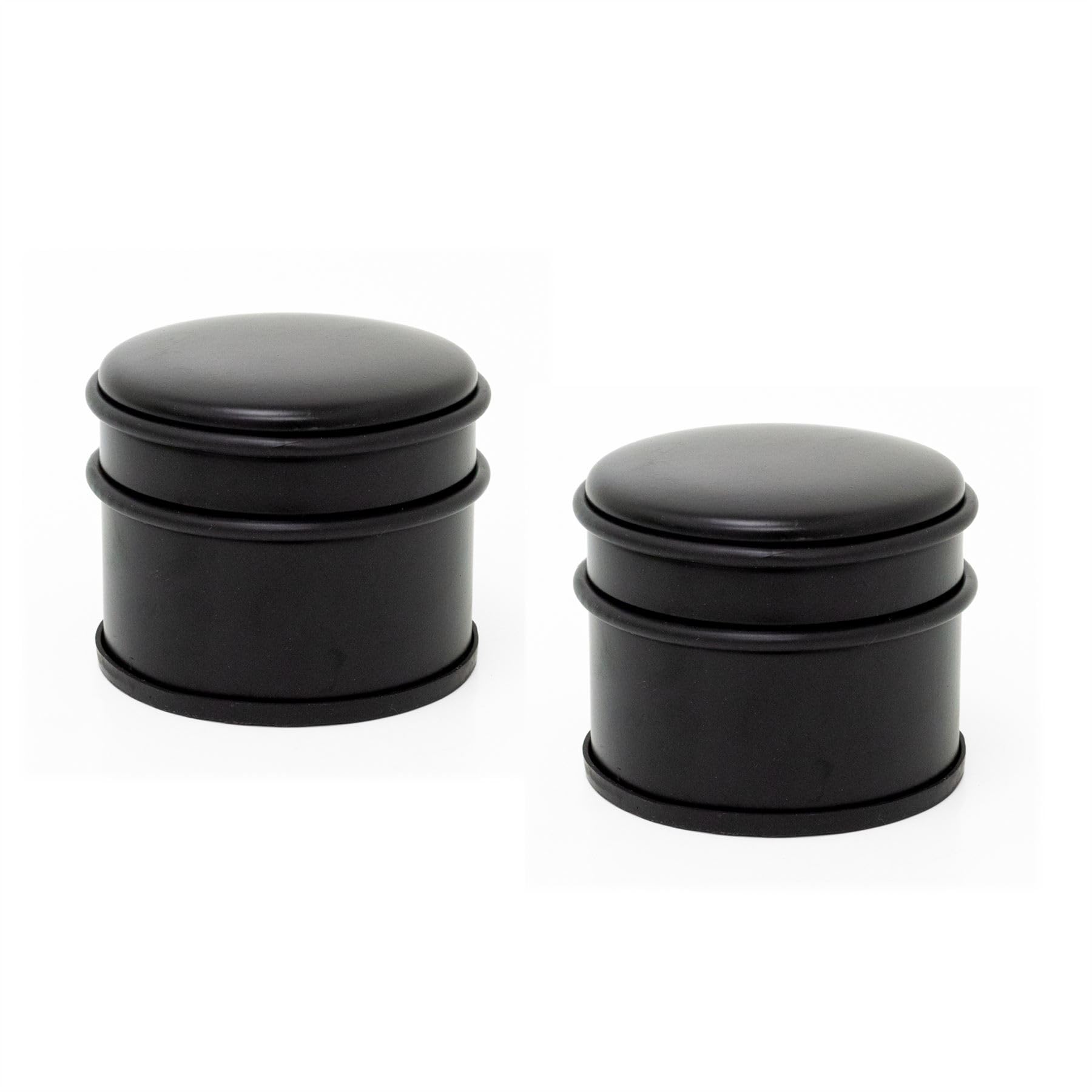 Carousel Home Black Pack Of 2 Chunky Round Doorstop | Stainless Steel Rubber Door Stop | Heavy Duty Door Stopper With Bumper - 9X8cm