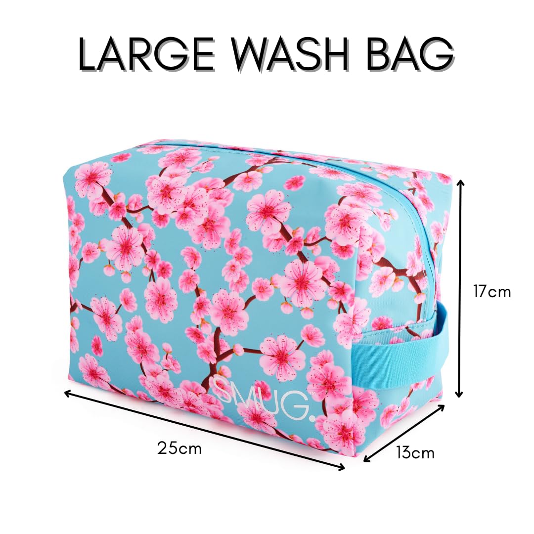 SMUG Wash Bag | Waterproof Travel Toiletry Bags for Travelling, Gym, Shower, Shaving, Toiletries, Cosmetics & Makeup Bag | Large Washbag for Men & Women | Spacious & Easy to Clean | Cherry Blossom — view 5