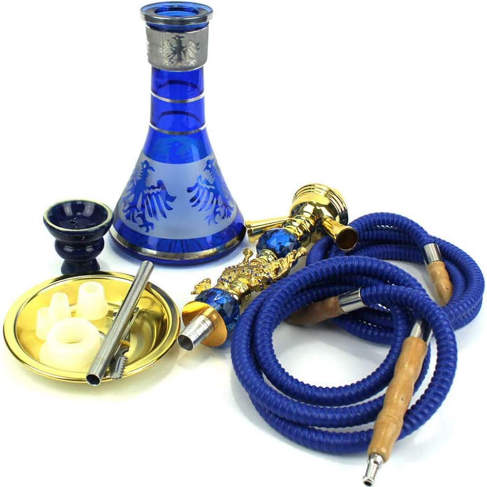 Shisha Hookah, Traje de Fumador árabe Pipa de Agua Cerámica Potbar Nightclub Juego Completo de Accesorios para narguile Tubo único para familias, hoteles Extranjeros, Bares, Clubes, hoteles