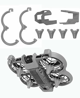 8-in-1 Propeller Guard Compatible with DJI Neo 2 – Includes 2 Plastic Anti-Collision Guard ，4 Landing Gear Stands, 1 Transmission Module Guard Cover and 1 Camera Guard Durable,Fully-Cover(Grey)