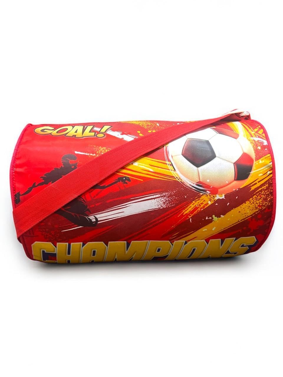 Jiada Kids Cartoon Printed Waterproof Duffle Bag | Swimming Bag for Kids Ideal for Travel Picnic Gym Sports Bag 14 inches | Polyester Material | Soccer-image-40