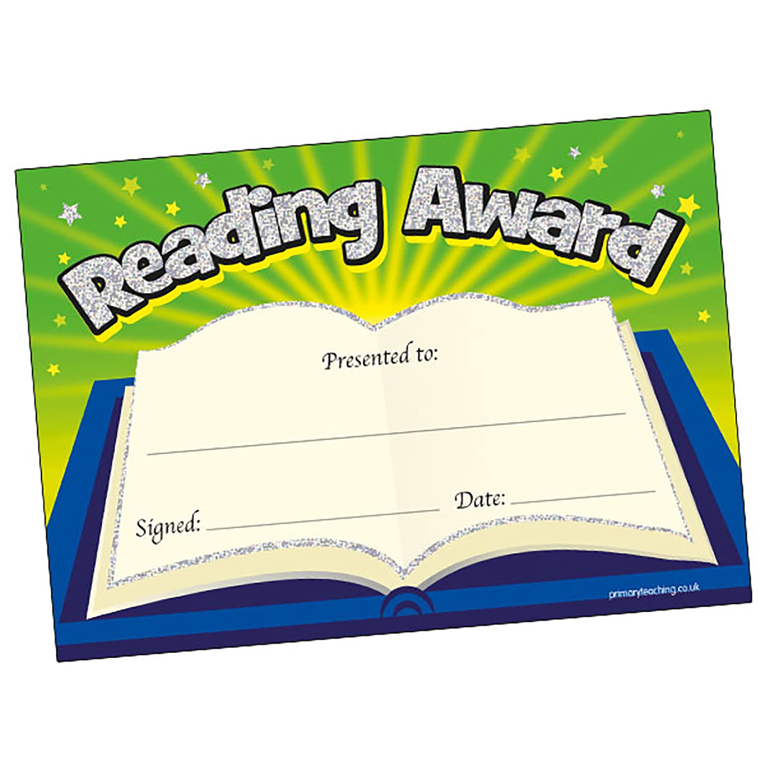 100 Holographic Sparkly Reading Award Motivational Childrens Pupils School Teachers Praise Reward Certificates Value Pack A5 Primary Teaching Services