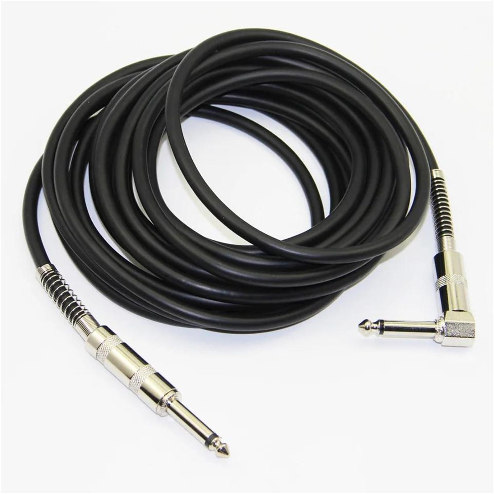 Cable de interconexión de audio Cable de guitarra ángulo recto a macho, 6,5mm, OFC, negro, longitudes múltiples(5m)