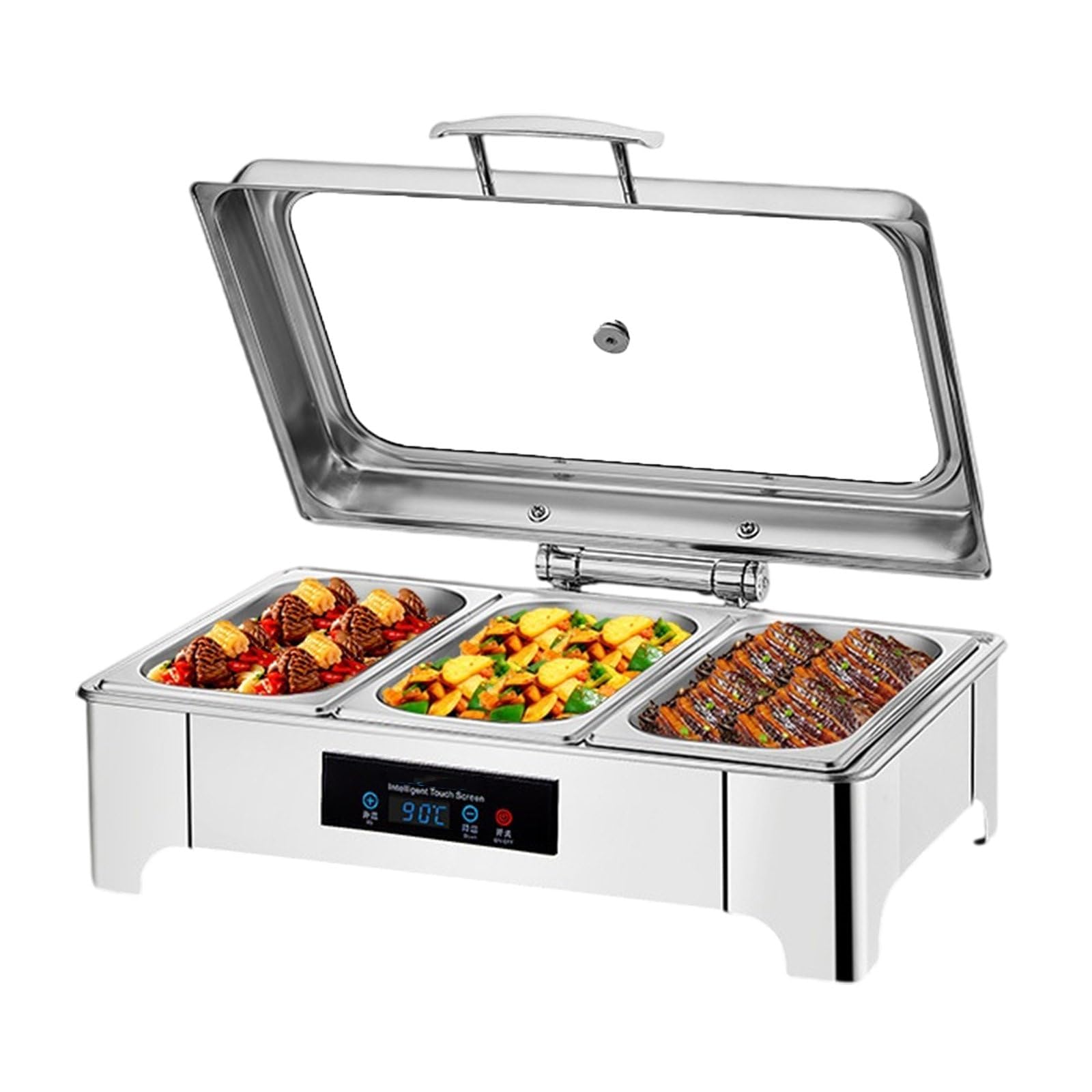 Scaldavivande elettrico, 400 W, in acciaio inox, con display a LED, per uso commerciale e riunioni di famiglia
