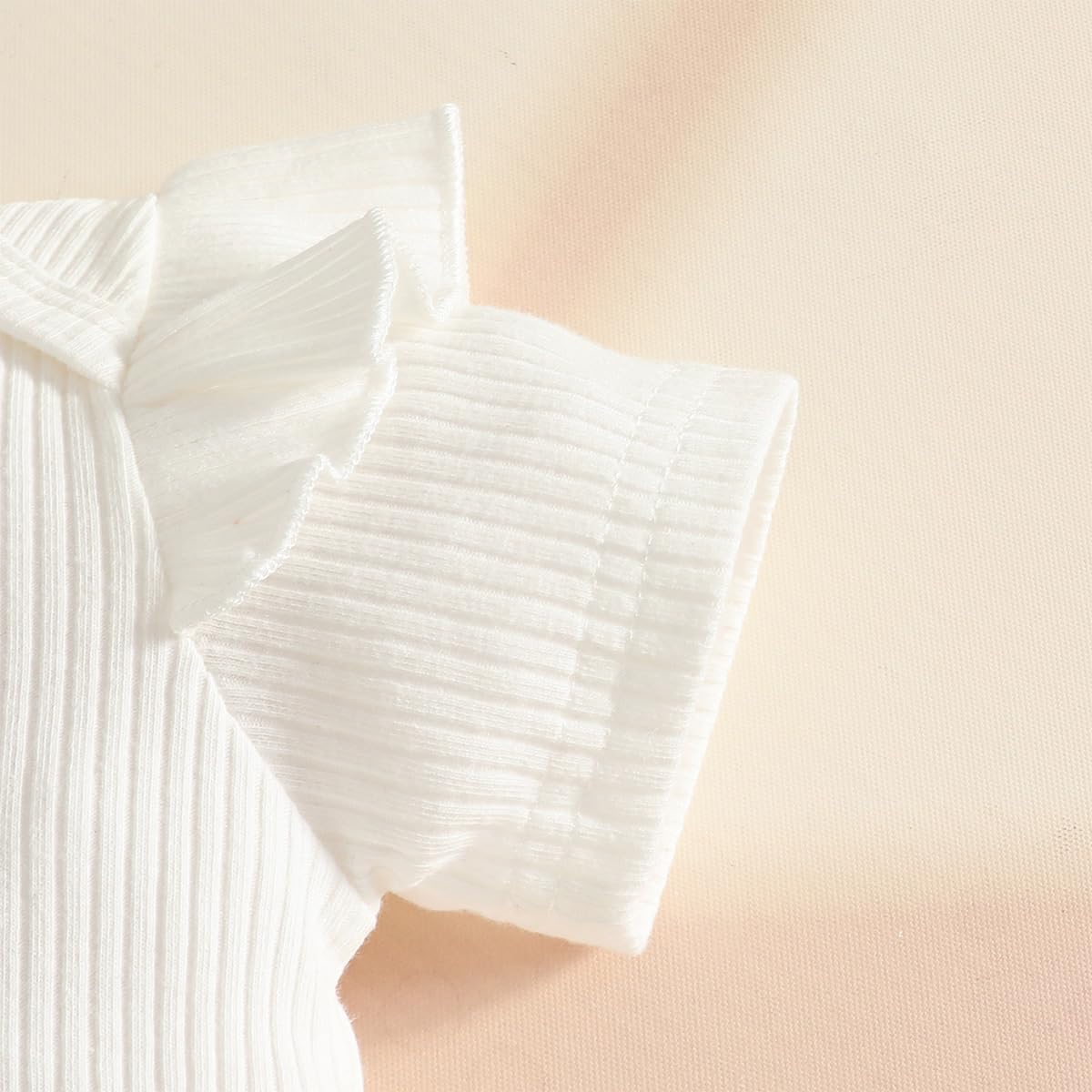 Kleinkind Baby Mädchen Sommerkleidung Rippstrick-Tops Trägerhosen mit Blumenmuster und Stirnband