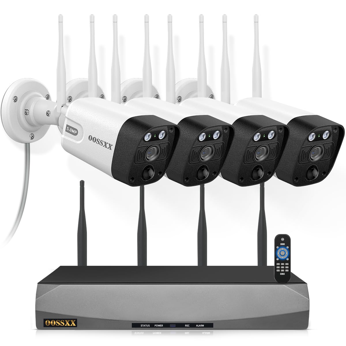 5MP Wireless Outdoor Security Camera System 4pcs Dual Antenna Cameras 0TB