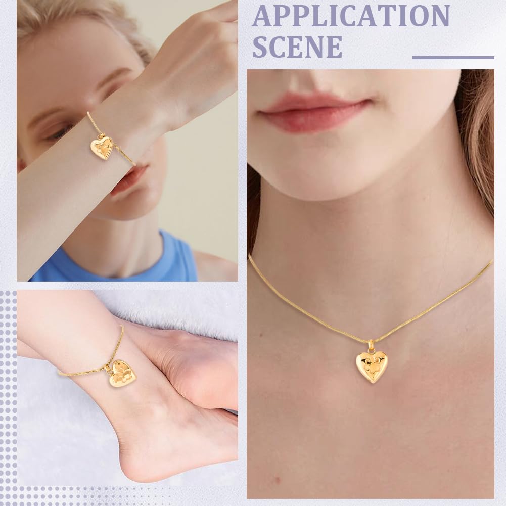 CREATCABIN Collana Urna A Forma Cuore per Ceneri Gioielli per Cremazione Donna Acciaio Inossidabile Impronta Zampa Animale Domestico Ciondolo Commemorativo Impermeabile Famiglia Amici 21.5×19mm