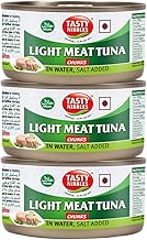 Tasty Nibbles Light Meat Tuna Chunks in Water, Salt Added 185g X 3 (Pack of 3, 555g)