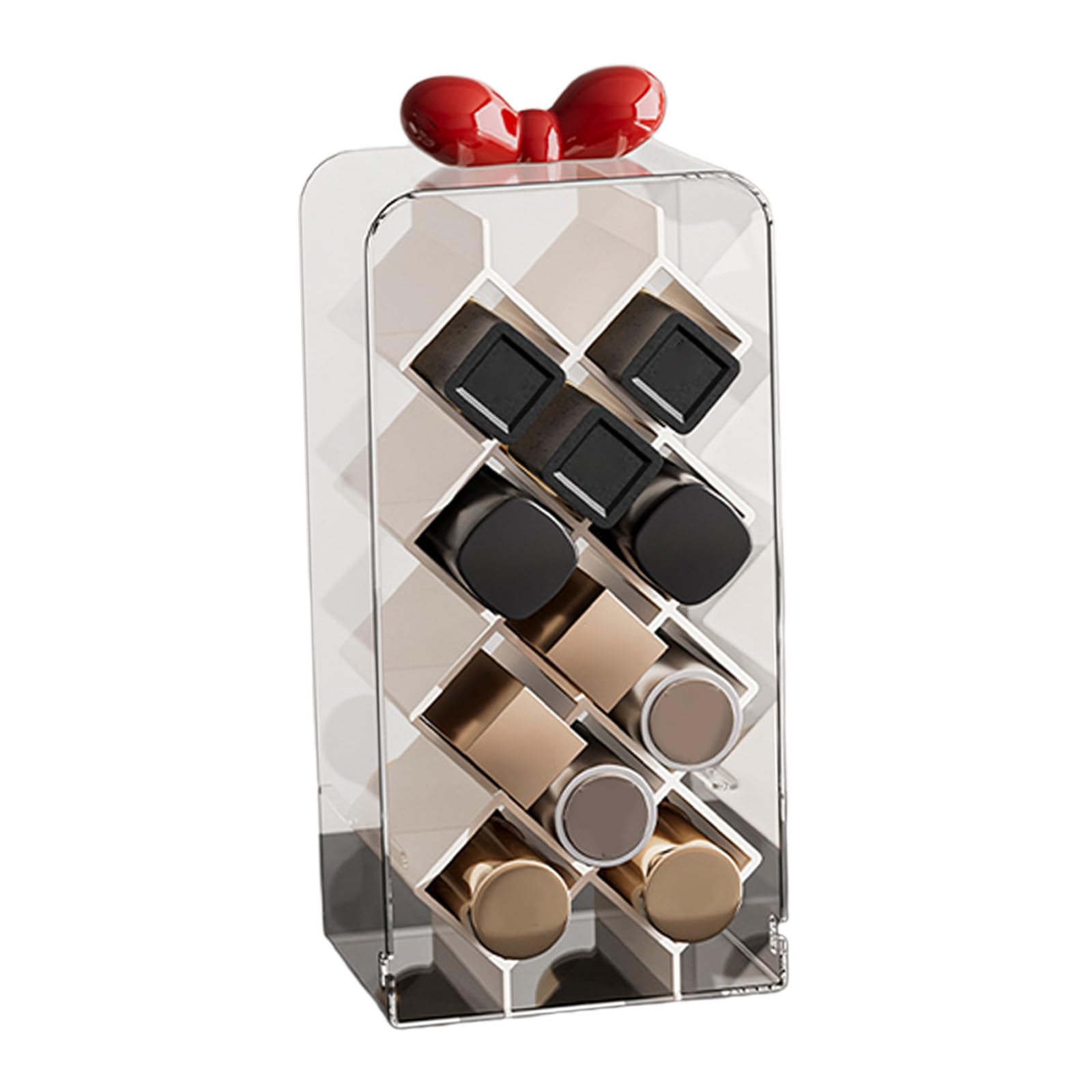 Kaeltsyn Flexible Removable Cosmetic Storage with Clear View for Easy Access to Lipsticks and Beauty Items Stackable Beauty Storage