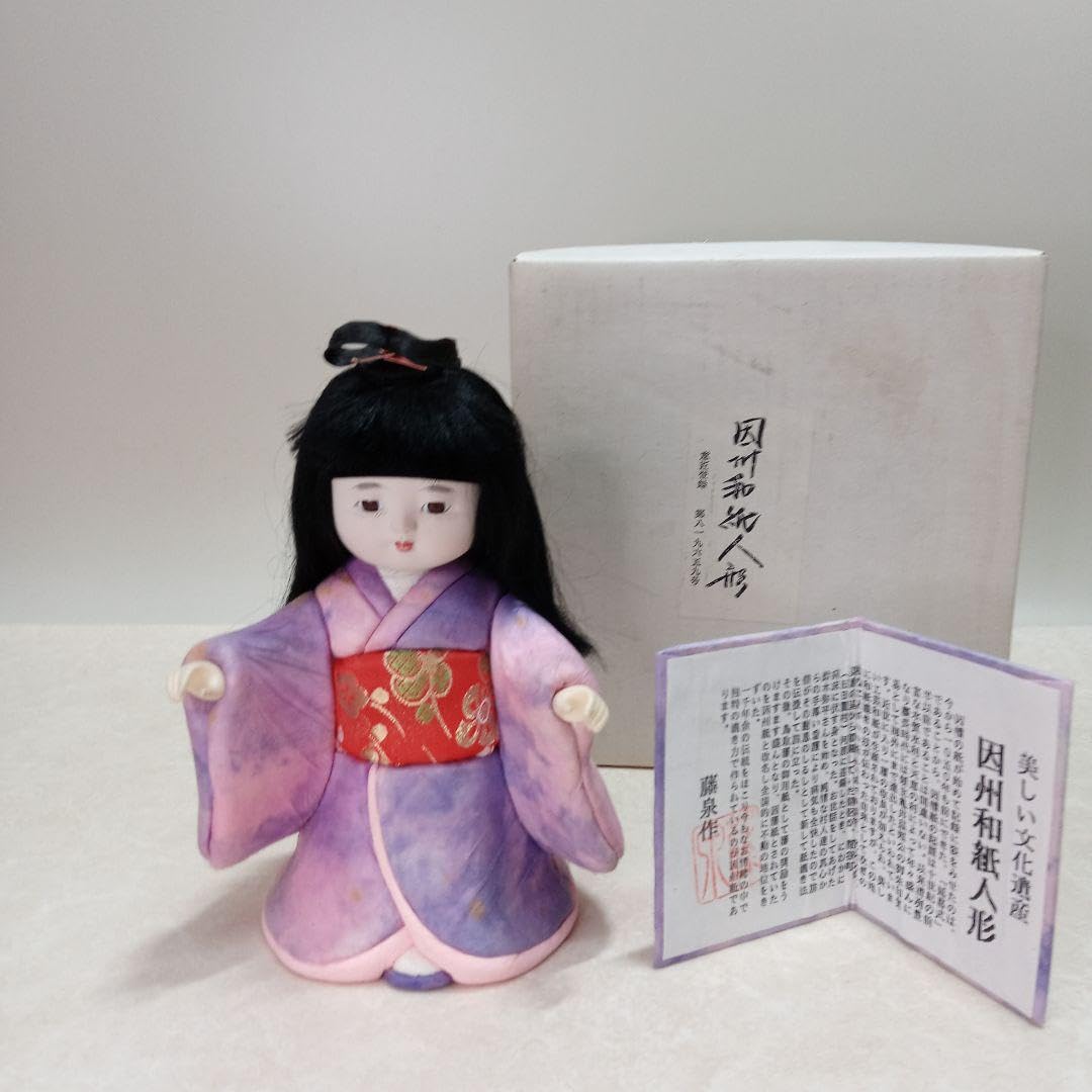 創作人形わらべうた　日本のまつり Amazon | 郷土人形尾 藤泉作 因州 和紙人形 童 わらべ むらさき