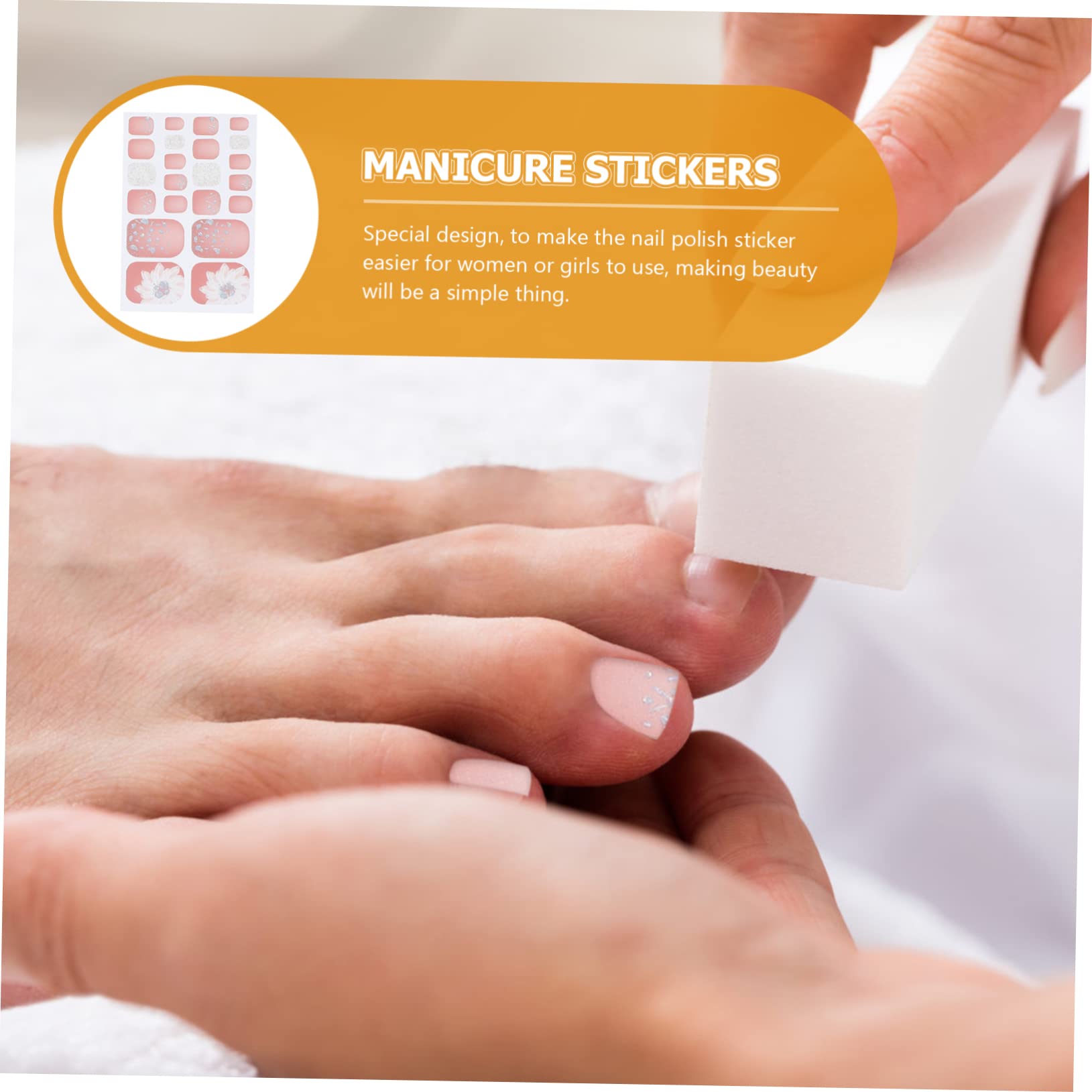 FRCOLOR 40hojas Láminas De Calcomanías Para Uñas De Pies Diseño Elegante Decoración De De Uñas Aplicación Para Manicura