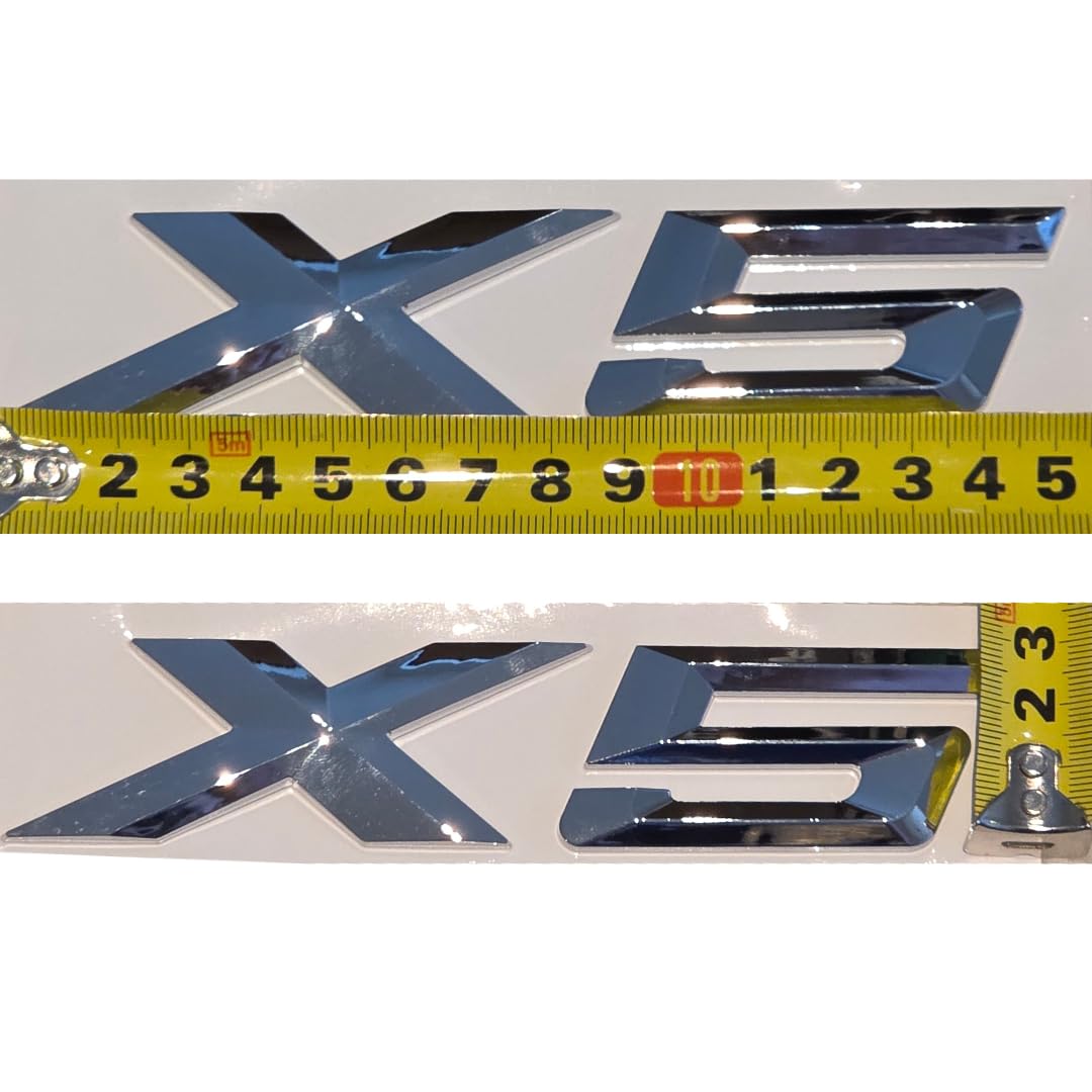 X5 - Logo argenté brillant pour coffre arrière - Emblème de modification de réglage pour E53 E70 F15 G05