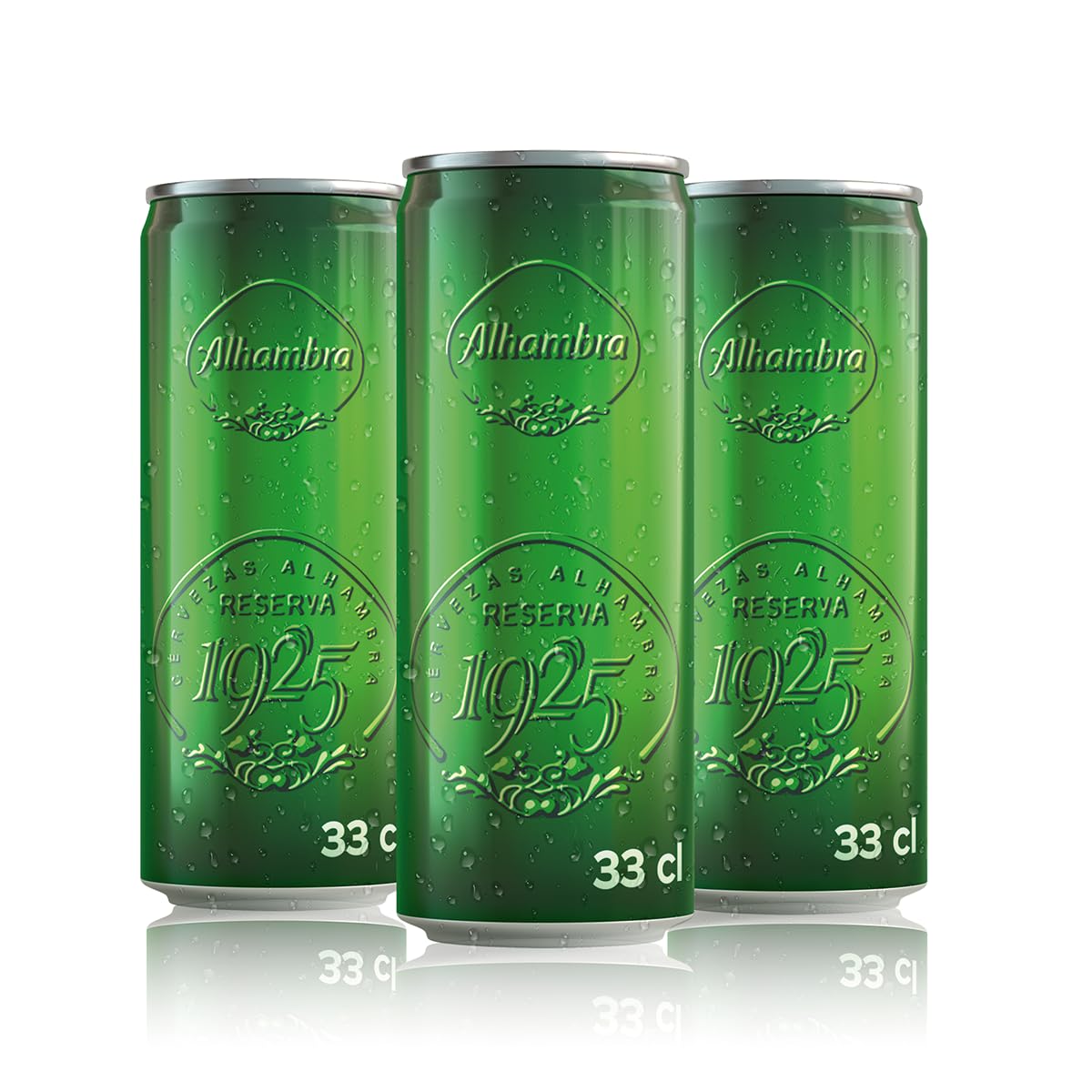 Alhambra Reserva 1925, Pack 24 Latas x 33cl, Cerveza Extra de Fermentación Lenta, 6.4% Alcohol