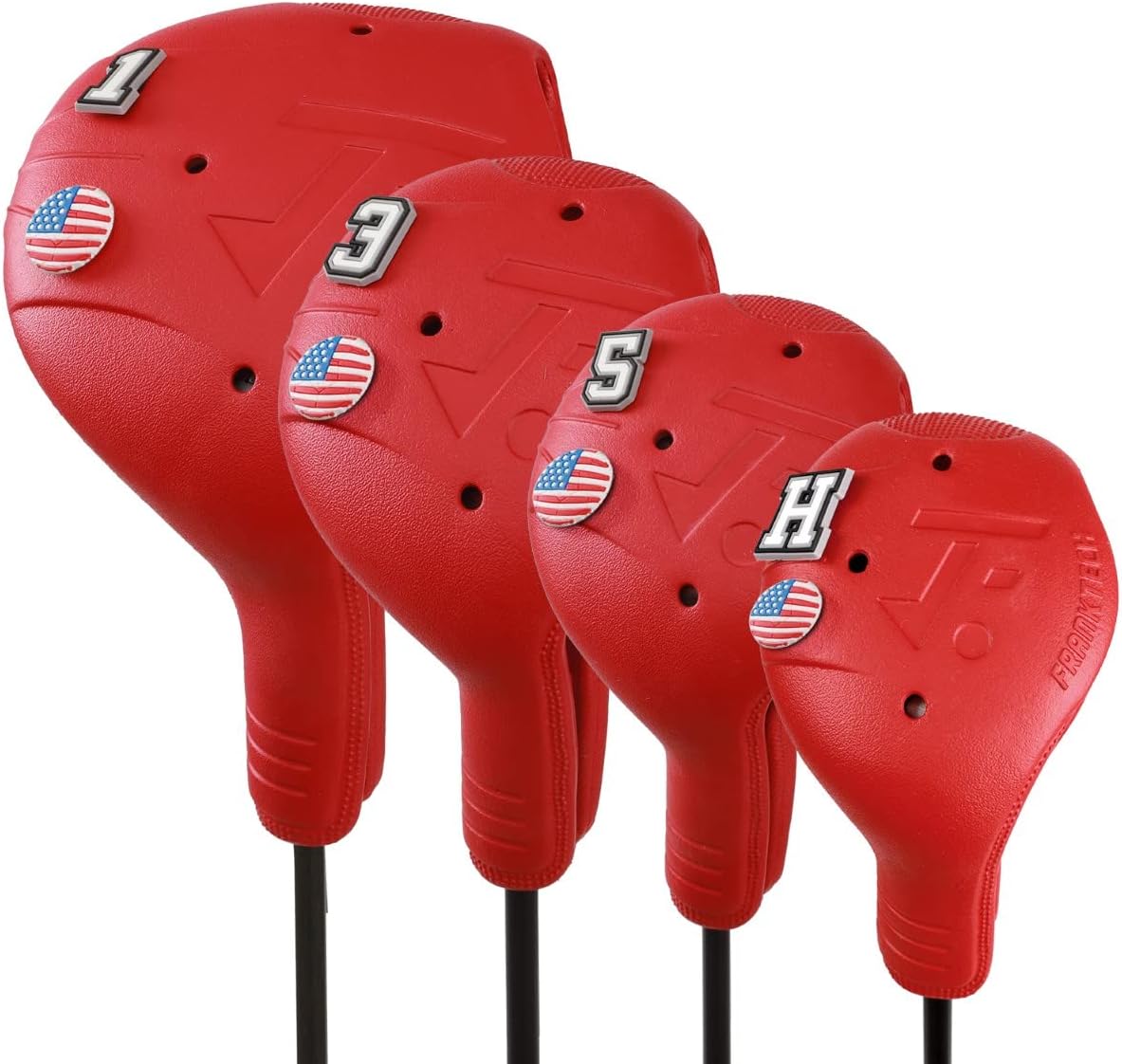 Golf Club Covers 4pcs and 25pcs Pet Pins, Plastic Golf Head Covers for Driver Fairway Woods Hybrid, Driver Headcover Fit All Right-Handed Golf Clubs, Easy On Off, Washable, Funny