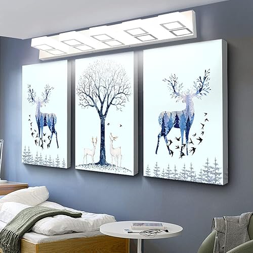 Miniatura 176 de Ralbay - Lámpara LED moderna y negra para tocador de baño, con 3 luces, accesorios de iluminación de pared de baño de acrílico Luz blanca