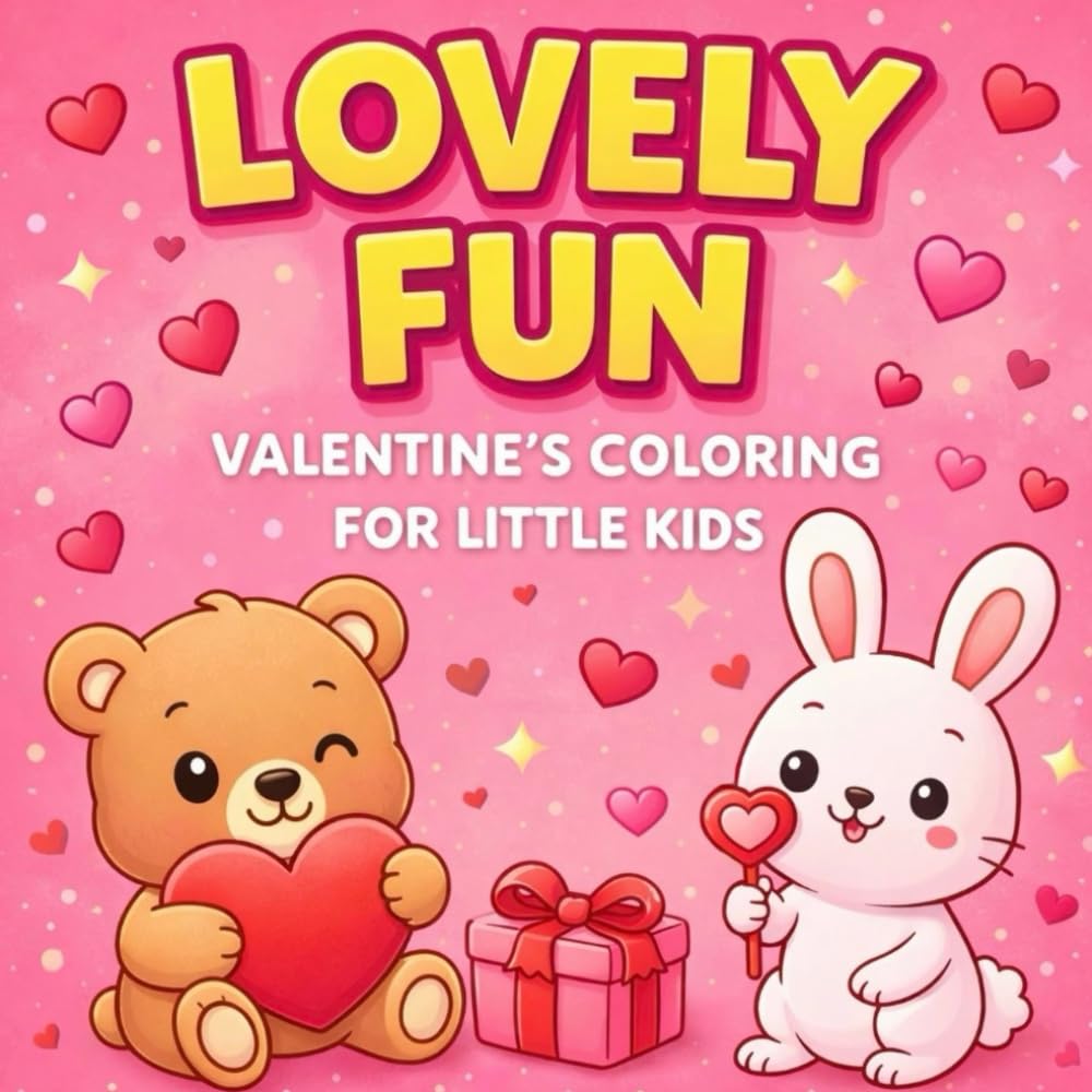 Lovely Fun: Valentine’s Coloring Book for Little Kids | Cute & Easy Valentine Pages for Kids Ages 4–8 (Cute & Festive Coloring Collection)