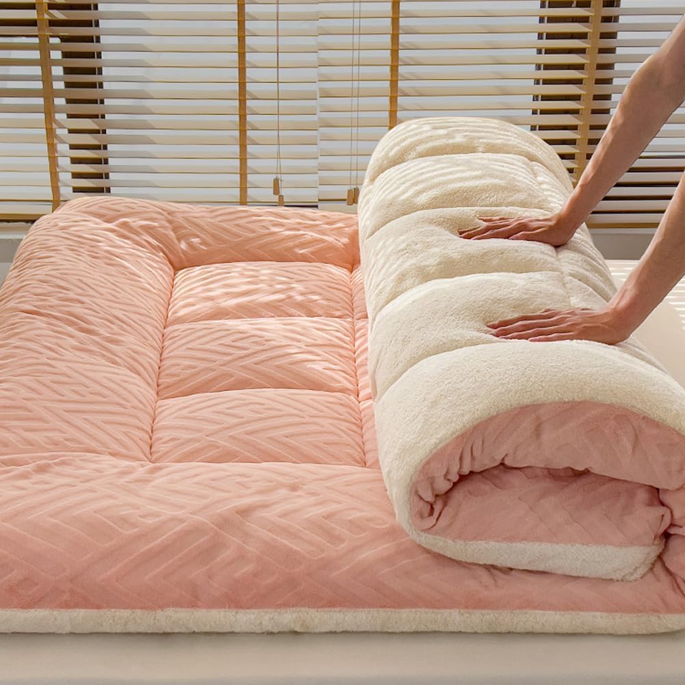 materac materac Japoński materac futon-futon składany pojedynczy podwójny zwijany bawełniany długi materac na dzień przenośny materac do spania na podłogę dla gości sofa łóżko (kolor: D Rozmiar: