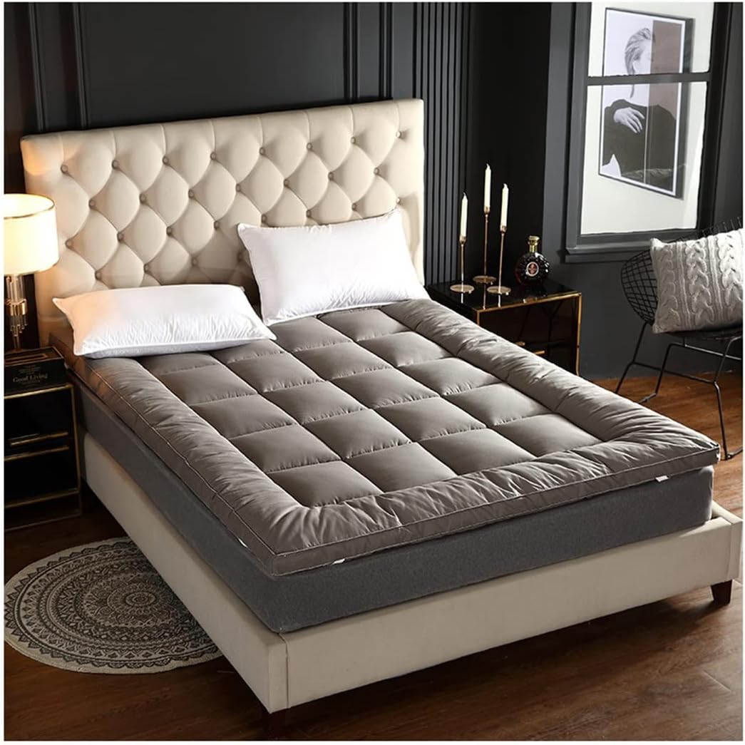Twin Mattress Pad Extra Thick Mattress Topper Extra Soft Mattress Pad Cover Pillow Top Matress Topper with Anchor Bands Quilted Fitted Mattress Protector(120x200cm)