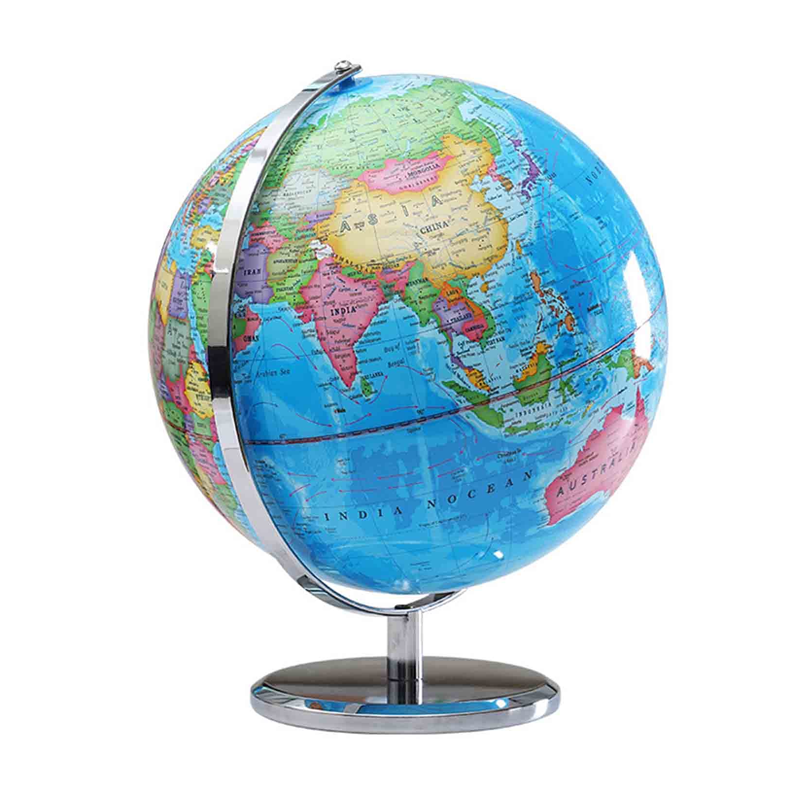 Mappamondo Illuminato per Bambini, Mappamondo Educativo con Supporto Incorporato a LED per La Luce Notturna, Mappamondo Geografico Educativo per L'apprendimento Not Glow-9"