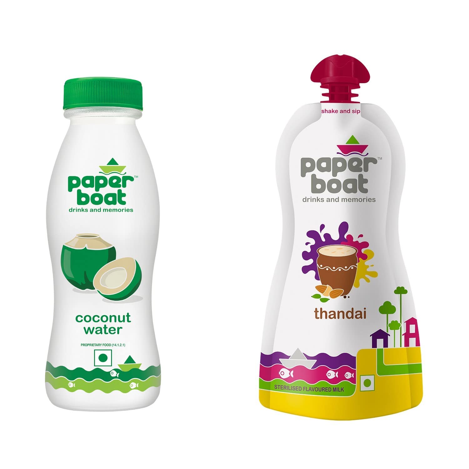 Paper Boat Thandai, 180ml (Pack of 6) + Paper Boat Coconut Water, 200ml (Pack of 6)