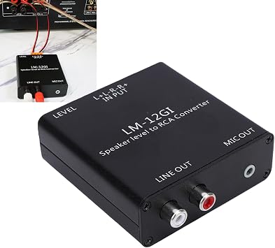 Speaker Level to Line Output Converter, 2-Channel, Car Stereo Line Output Converter for Adding Amplifier Subwoofer to Factory System