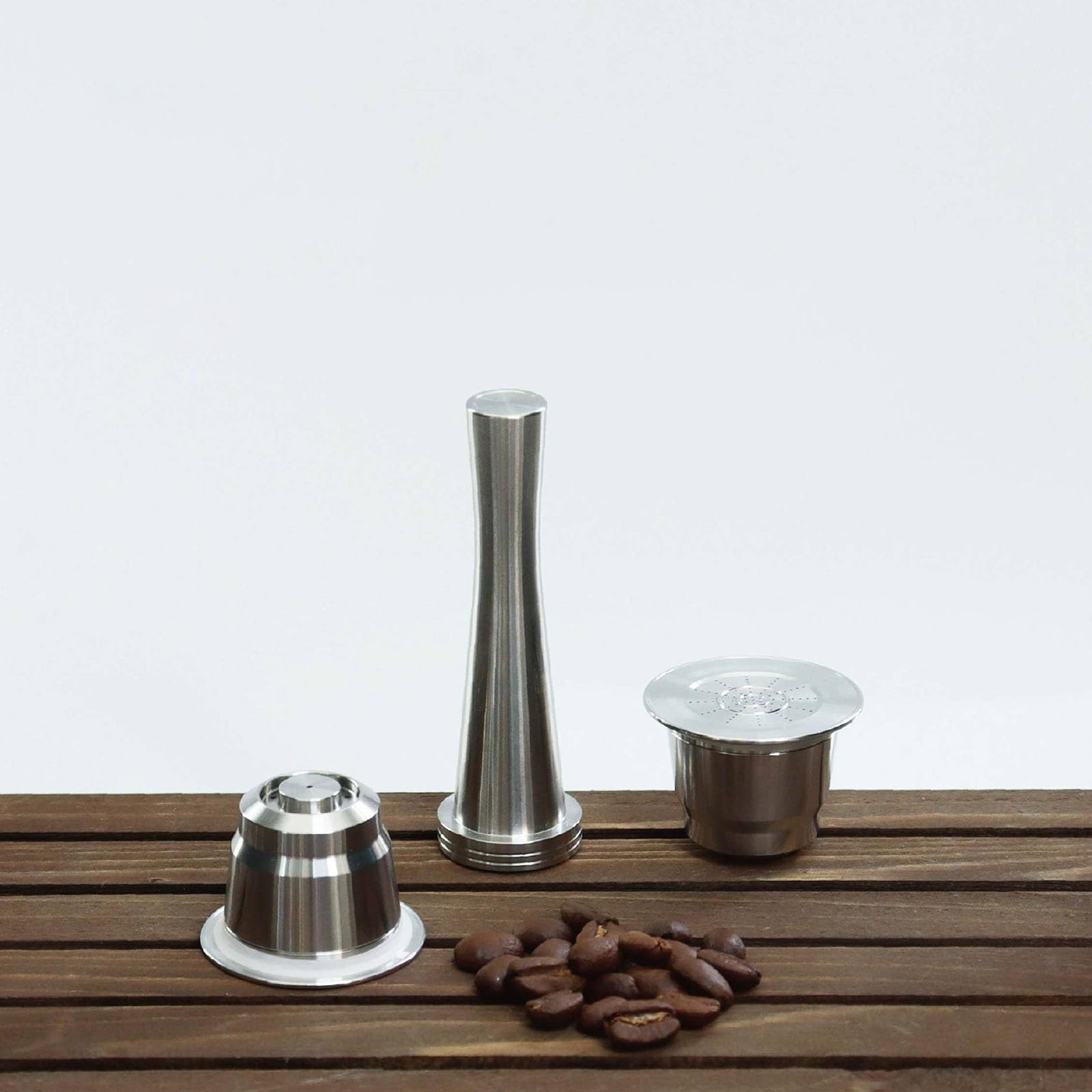PANGBOER Relleno de café recargable apto para instantáneos de acero inoxidable, cápsulas de regalo de cumpleaños, cápsulas de filtro de taza de concha, cápsulas ecológicas, filtro de cápsulas de acero