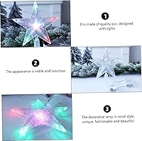 Vista 9 de TIDTALEO 1pc Star Light Glitter Christmas Tree Ornaments Christmas Tree Topper Xmas Tree Ornament Christmas Tree Star Tree Star Led Light up Tree
